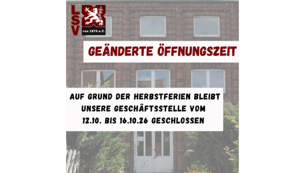 Geschäftsstelle bleibt geschlossen! 
